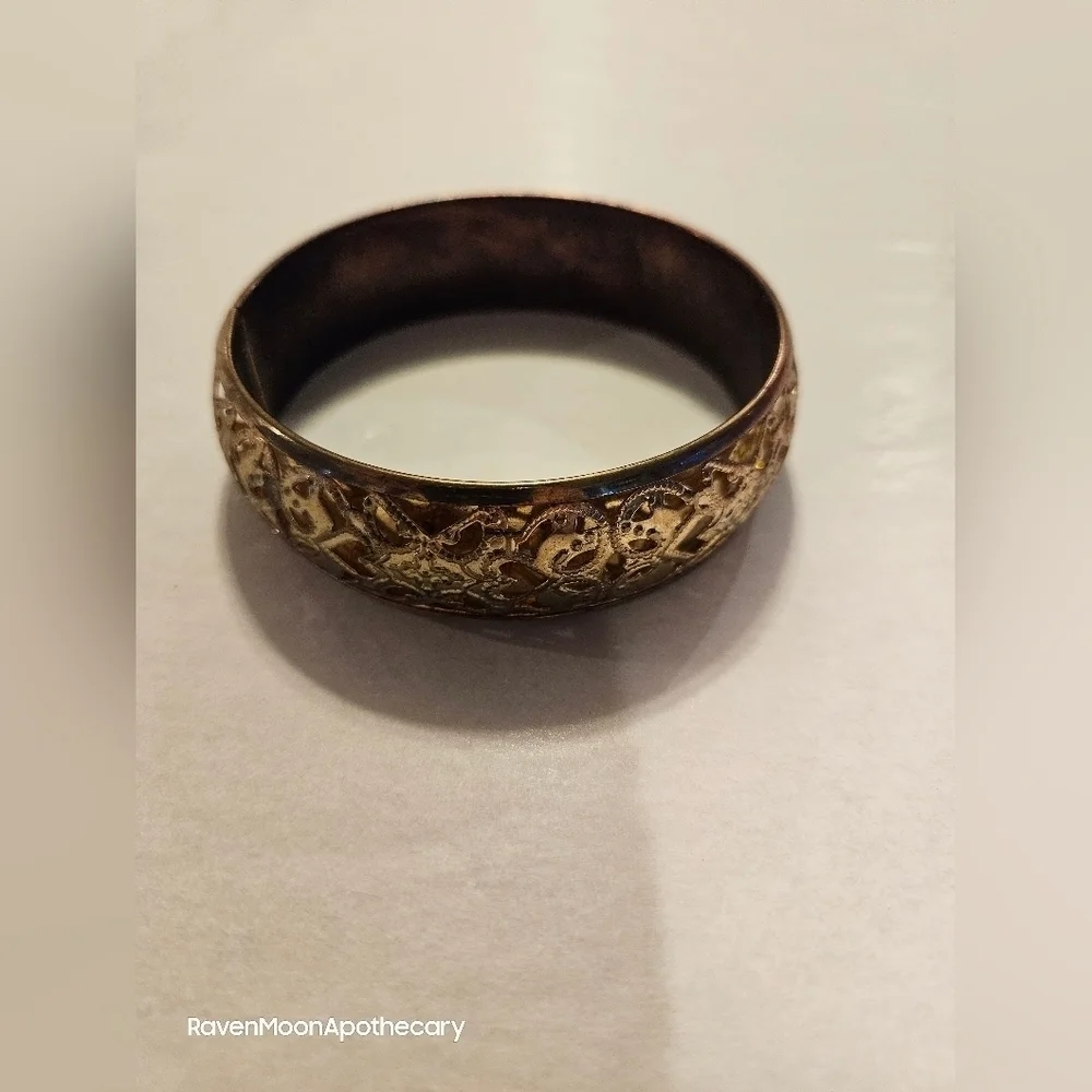 Vintage Brass Wide Bangle